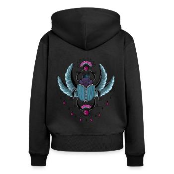 Sacred Beatle Turquoise - Women's Premium Organic Zip Hoodie - black - Back - Julia (174cm)
