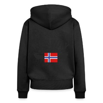 Norway 1905 Skandinvia - Frauen Premium Bio Zip Hoodie - Schwarz - Hinten - Julia (174cm)