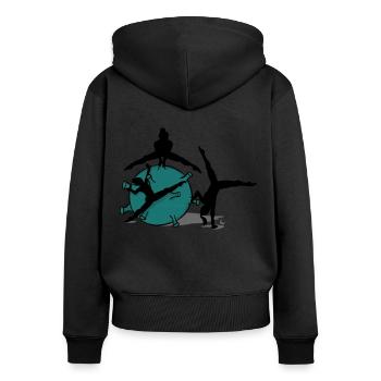 Gymnastics Corona Sport Handstand Acrobatics - Women's Premium Organic Zip Hoodie - black - Back - Julia (174cm)