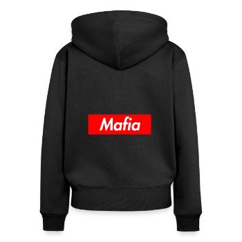 Mafia T-Shirt Italienisches Mafia T-Shirt 'ndranghet camorra - Frauen Premium Bio Zip Hoodie - Schwarz - Hinten - Julia (174cm)