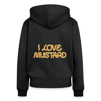 J'aime la moutarde T-Shirt Hate Ketchup Tee - Sweat à capuche zippé Premium bio Femme - noir - Dos - Julia (174cm)