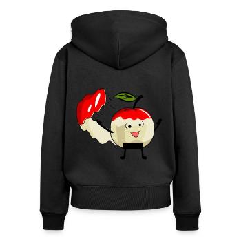 Nackt Nudismus Stripper Frucht Apfel Penis Vagina - Frauen Premium Bio Zip Hoodie - Schwarz - Hinten - Julia (174cm)