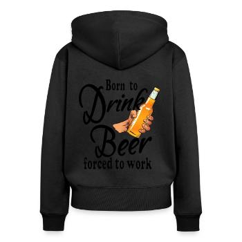 Bier trinken arbeiten Pub Alkohol betrunken - Frauen Premium Bio Zip Hoodie - Schwarz - Hinten - Julia (174cm)