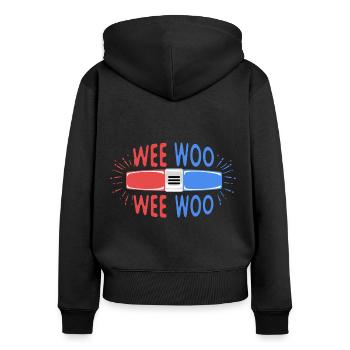 Wee Woo Police Ambulance Emergency Fireman - Women's Premium Organic Zip Hoodie - black - Back - Julia (174cm)