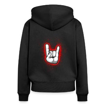Rock n Roll - Sweat à capuche zippé Premium bio Femme - noir - Dos - Julia (174cm)
