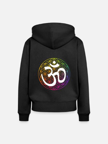 Mandala - Frauen Premium Bio Zip Hoodie - Schwarz