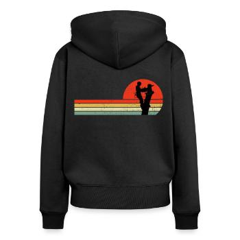 Arborist Tree Climber Arboriculture Vintage Retro - Women's Premium Organic Zip Hoodie - black - Back - Julia (174cm)