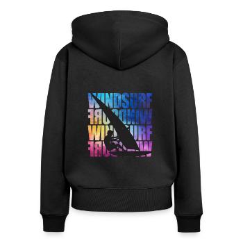 Windsurfing Lover, I love Wind Surf, Windsurfing man - Women's Premium Organic Zip Hoodie - black - Back - Julia (174cm)