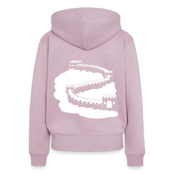 Chinese Wall China Wonder Monument Beijing - Women's Premium Organic Zip Hoodie - dusky pink - Back - Julia (174cm)