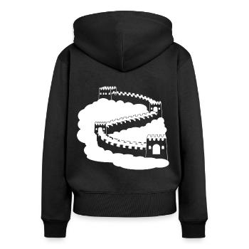 Grande Muraille de Chine Monument miracle Pékin - Sweat à capuche zippé Premium bio Femme - noir - Dos - Julia (174cm)