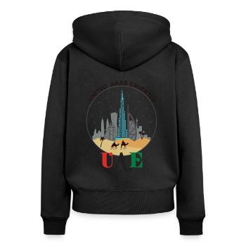 Vereinigte Arabische Emirate Burj Khalifa Wüste Du - Frauen Premium Bio Zip Hoodie - Schwarz - Hinten - Julia (174cm)