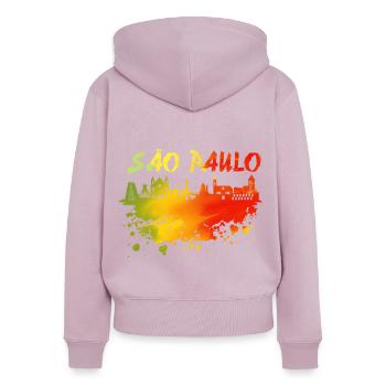 Sao Paulo colors skyline - Women's Premium Organic Zip Hoodie - dusky pink - Back - Julia (174cm)