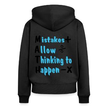 Mathematik - Frauen Premium Bio Zip Hoodie - Schwarz - Hinten - Julia (174cm)
