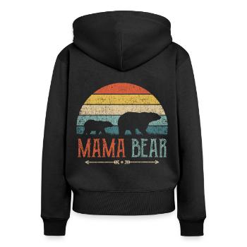 Mama Bär Mutter Frau Geschenk Eltern Paare Frauen - Frauen Premium Bio Zip Hoodie - Schwarz - Hinten - Julia (174cm)