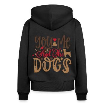 Toi, moi et les chiens - Sweat à capuche zippé Premium bio Femme - noir - Dos - Julia (174cm)