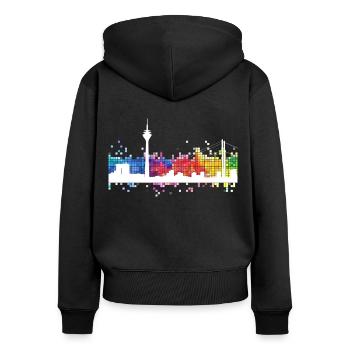 Düsseldorf Deutschland Stadt Skyline Fernsehturm - Frauen Premium Bio Zip Hoodie - Schwarz - Hinten - Julia (174cm)