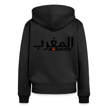 Morocco - Women's Premium Organic Zip Hoodie - black - Back - Julia (174cm)