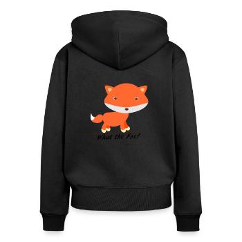 renard - Sweat à capuche zippé Premium bio Femme - noir - Dos - Julia (174cm)