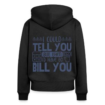 Buchhaltung steuern - Frauen Premium Bio Zip Hoodie - Schwarz - Hinten - Julia (174cm)