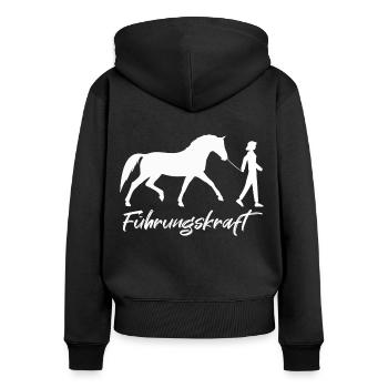 Pferd Pferdestall Pferde Führungskraft Reiterhof - Frauen Premium Bio Zip Hoodie - Schwarz - Hinten - Julia (174cm)