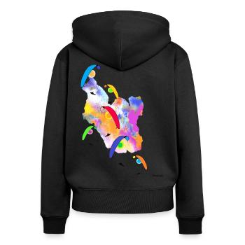 Paraglider pilot paragliding passion - Women's Premium Organic Zip Hoodie - black - Back - Julia (174cm)