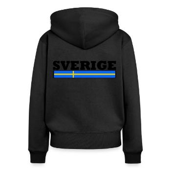 Schweden Flagge - Frauen Premium Bio Zip Hoodie - Schwarz - Hinten - Julia (174cm)