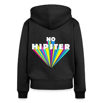Hipster typography. Colorful gift - Women's Premium Organic Zip Hoodie - black - Back - Julia (174cm)