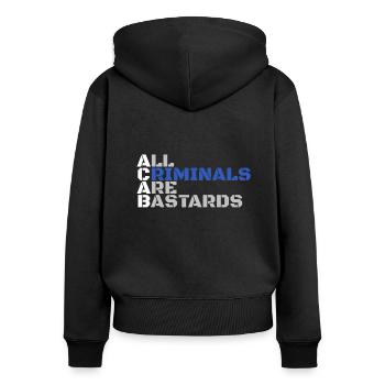 ACAB Citation - Women's Premium Organic Zip Hoodie - black - Back - Julia (174cm)