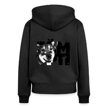 NASSU Jämpti 04 - Women's Premium Organic Zip Hoodie - black - Back - Julia (174cm)