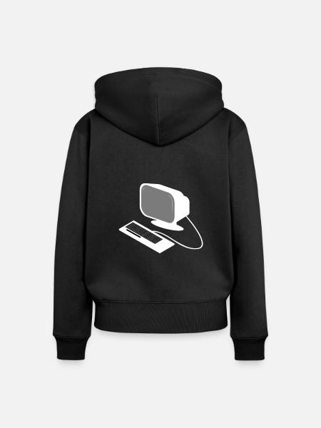Computer - Frauen Premium Bio Zip Hoodie - Schwarz