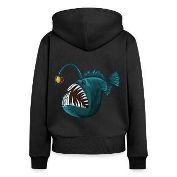 Anglerfish Deep Sea - Women's Premium Organic Zip Hoodie - black - Back - Julia (174cm)