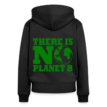 There is no planet B - Sweat à capuche zippé Premium bio Femme - noir - Dos - Julia (174cm)