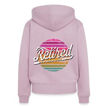 Retired Pension - Frauen Premium Bio Zip Hoodie - Altrosa - Hinten - Julia (174cm)