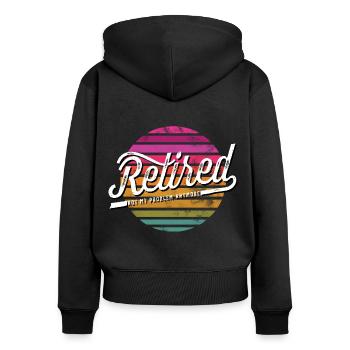 Retired Pension - Women's Premium Organic Zip Hoodie - black - Back - Julia (174cm)