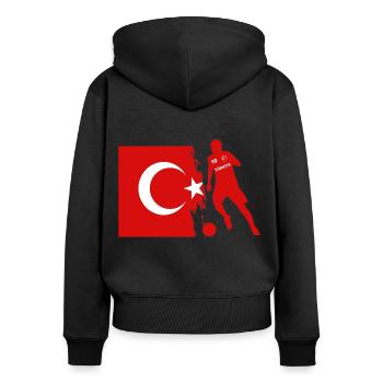 Türkiye Türkei Turkey Turkish Fußball Futbol türke - Frauen Premium Bio Zip Hoodie - Schwarz - Hinten - Julia (174cm)
