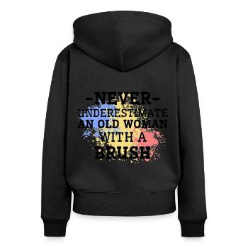 Dire peintre cadeau artiste peintre artiste - Sweat à capuche zippé Premium bio Femme - noir - Dos - Julia (174cm)