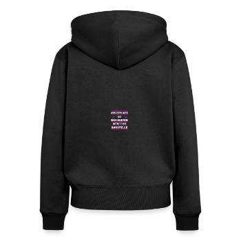 Bauherrin Baustelle Hausbau Richtfest Geschenk - Frauen Premium Bio Zip Hoodie - Schwarz - Hinten - Julia (174cm)