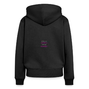 Schulleitung Schulleiterin Schule Geschenk Idee - Frauen Premium Bio Zip Hoodie - Schwarz - Hinten - Julia (174cm)