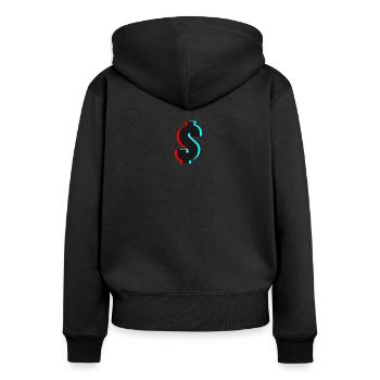 Dollar - Women's Premium Organic Zip Hoodie - black - Back - Julia (174cm)
