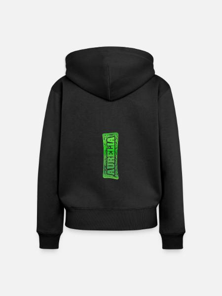 Geburtsname Aurelia - Frauen Premium Bio Zip Hoodie - Schwarz