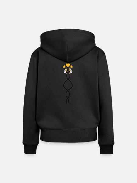 Bees Love - Frauen Premium Bio Zip Hoodie - Schwarz