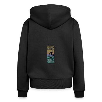 Bremsen Macht Die Felgen Dreckig - Frauen Premium Bio Zip Hoodie - Schwarz - Hinten - Julia (174cm)