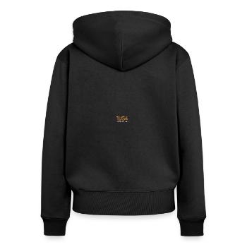 1954 Vintage Meilenstein Retro - Frauen Premium Bio Zip Hoodie - Schwarz - Hinten - Julia (174cm)