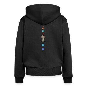 Solar system - Women's Premium Organic Zip Hoodie - black - Back - Julia (174cm)