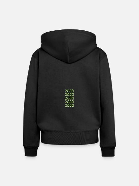 2000 - Frauen Premium Bio Zip Hoodie - Schwarz