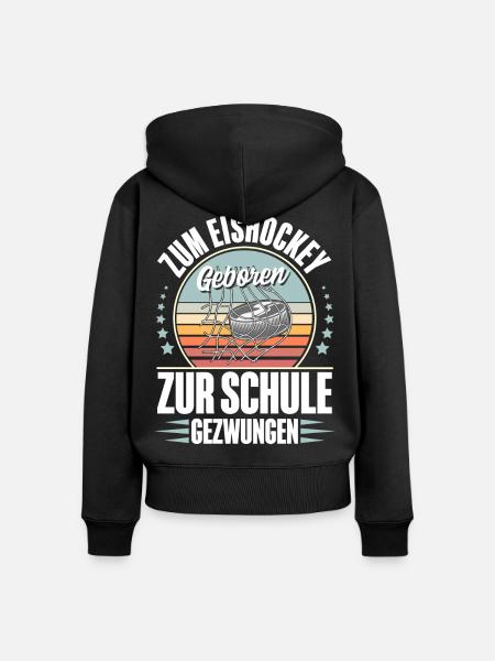 Eishockey - Frauen Premium Bio Zip Hoodie - Schwarz