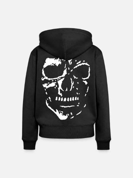 Geisterhafter Schädel - Frauen Premium Bio Zip Hoodie - Schwarz