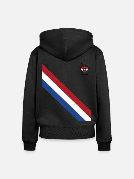 Großer niederländischer Sieg - Frauen Premium Bio Zip Hoodie - Schwarz