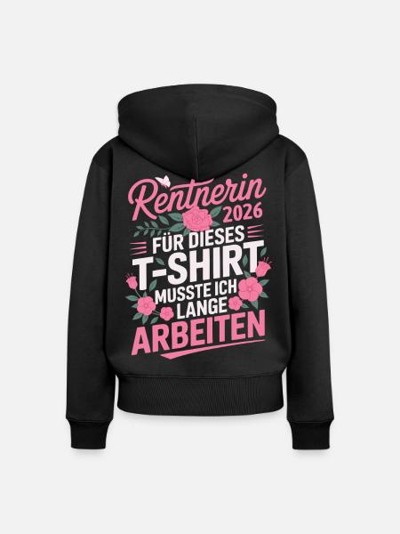 Rentnerin 2026 - Frauen Premium Bio Zip Hoodie - Schwarz