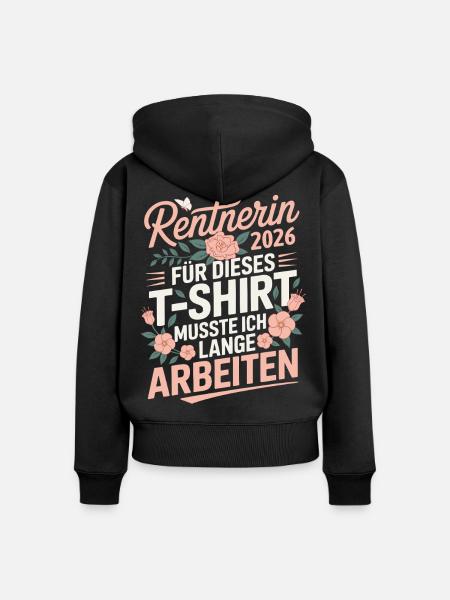 Rentnerin 2026 - Frauen Premium Bio Zip Hoodie - Schwarz